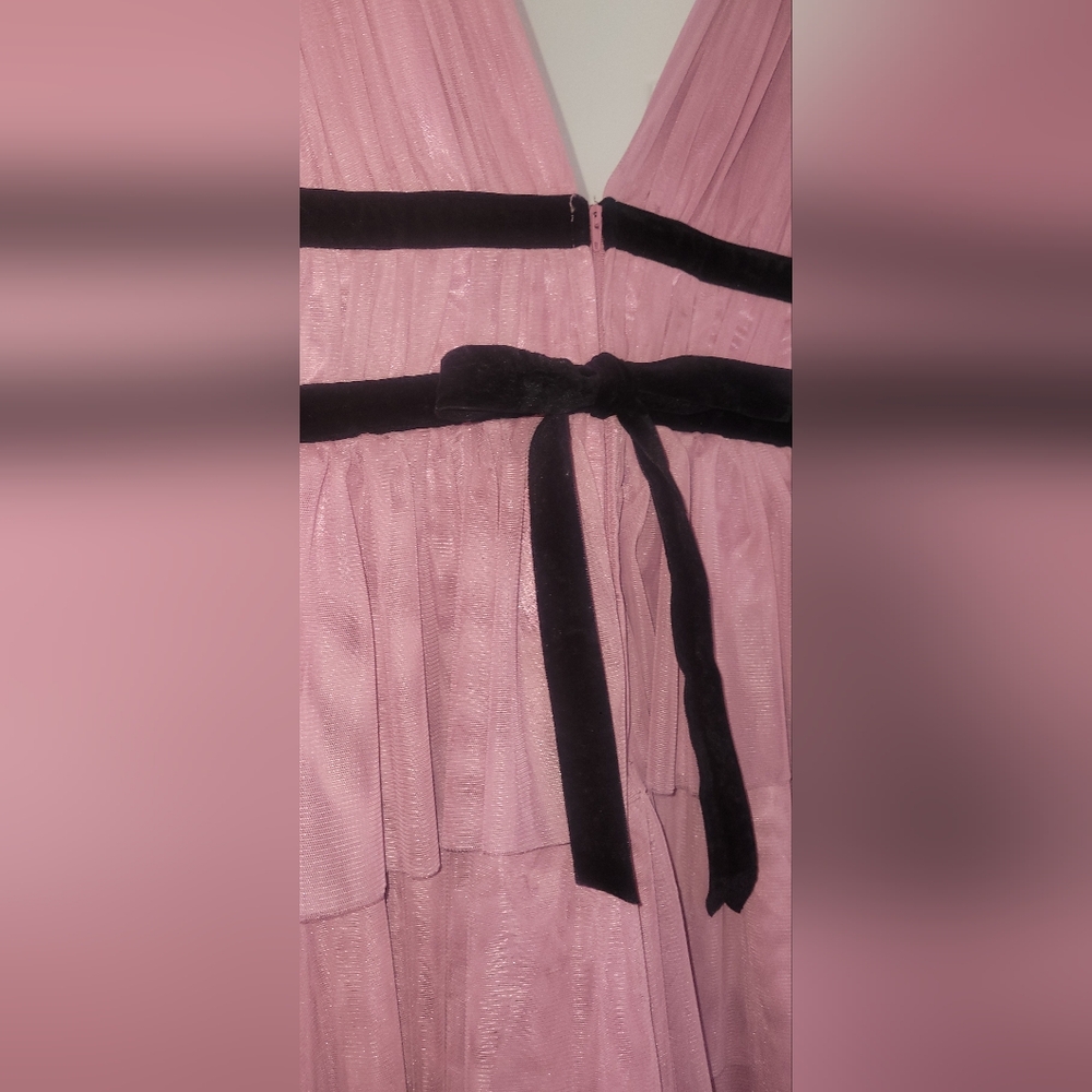 NWT Deep Moon V-Neck Tiered Tulle Ballgown Size 13 Rose and Black - Picture 8 of 9
